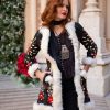 BOHEMIAN HAND EMBROIDERED SHEARLING COAT WITH LAMB FUR COLLAR BROWN XS/S - Image 3