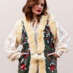 CHALECO BOHEMIO DE PIEL DOBLE FAZ BORDADO A MANO GREEN M-L