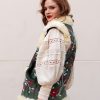 BOHEMIAN DOUBLE-SIDED LEATHER VEST HAND EMBROIDERED GREEN M-L - Image 2