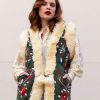 BOHEMIAN DOUBLE-SIDED LEATHER VEST HAND EMBROIDERED GREEN M-L - Image 5