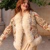 ANAIS ECRU I BOHEMIAN VINTAGE HAND EMBROIDERED SILK SHORT FUR COAT S - Image 6