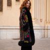 BIBBA BLACK III BOHEMIAN VINTAGE  EMBROIDERED VELVET FUR MAXICOAT M/L - Image 7