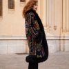 BIBBA BLACK III BOHEMIAN VINTAGE  EMBROIDERED VELVET FUR MAXICOAT M/L - Image 8