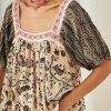 ANZU SHORT SLEEVE PRINTED BLOUSE WITH EMBROIDERY - Image 4