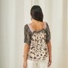 ANZU SHORT SLEEVE PRINTED BLOUSE WITH EMBROIDERY - Image 5