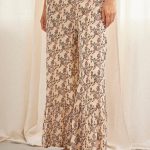 SILENT PRINTED PALAZZO PANTS WITH IVORY EMBROIDERY