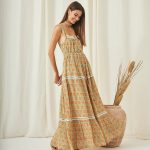 SUMIE LONG PRINTED STRAPLESS DRESS