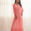 AMUT LONG SLEEVE MAXI DRESS WITH PINK PRINT - Image 3