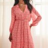 AMUT LONG SLEEVE MAXI DRESS WITH PINK PRINT - Image 4