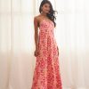 CHIYO STRAPLESS MAXI DRESS PRINTED PINK - Image 2