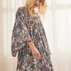 NUT MINI DRESS 3/4 SLEEVE PRINTED WITH EMBROIDERY BLUE - Image 4