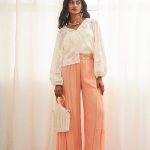 RUMIN PALAZZO PANTS WITH EMBROIDERY ORANGE