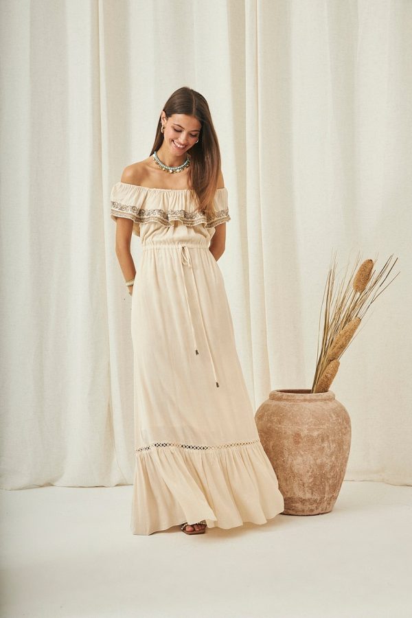 RUNNER LONG DRESS WITH EMBROIDERY