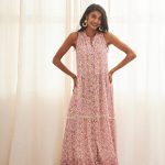 SAKURA SHIRT DRESS MAXI PRINT PINK