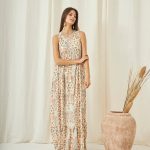 SHU LONG PRINTED DRESS WITH EMBROIDERY