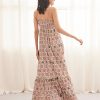 YURI STRAPLESS MAXI DRESS WITH PINK EMBROIDERY - Image 4