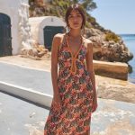 NICE LONG PRINTED DRESS ORANGE