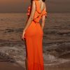 DALIA MAXI DRESS ASIMETRIC ORANGE - Image 3