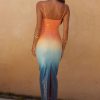 MERMAID MIDI DRESS OMBRÉ ORANGE - Image 2