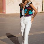 MARINE CROPPED FLARED JEANS WHITE