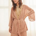 LIFOL KIMONO PRINTED WITH CHERRY LACE