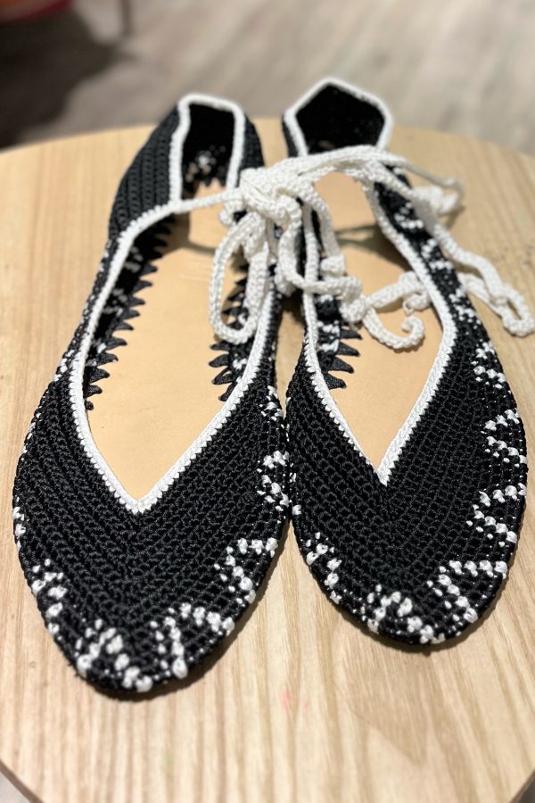 INDIE CROCHET BALLERINAS BLACK