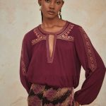 LALASA WINE BLOUSE