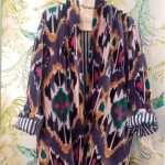 THE VELVET UNDERGROUND REVERSIBLE KIMONO  PURPLE IKAT