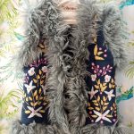 CHALECO BOHEMIO DE PIEL VINTAGE SHEARLING BLUE