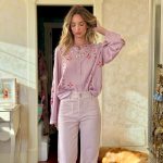 WOODSTOCK FLARED JEANS BLUSH