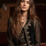 CASHMIRE DREAM  CHALECO  TERCIOPELO BORDADO