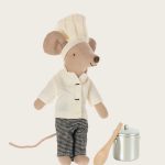 Chef mouse w. soup pot and spoon, Big brother Maileg