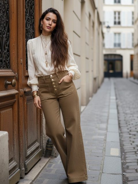 KATE JEANS KHAKI - 42