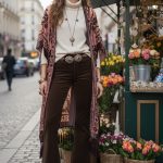 KIMONO VELVET DEVORÉ BROWN