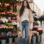 KIMONO VELVET DEVORÉ BEIGE