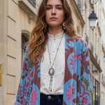 THE VELVET UNDERGROUND REVERSIBLE KIMONO  SUZANI BLUE