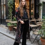 THE VELVET UNDERGROUND  MAXI KIMONO BLACK GARDEN