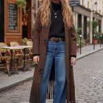 SEQUINS COAT BROWN