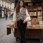 QUILT WAISTCOAT ECRU- BLACK  REVERSIBLE