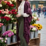 KIMONO VELVET DEVORÉ BURGUNDY