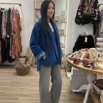 NAHLA KIMONO VELVET NAVY