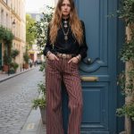 SGT PEPPER`S STRIPPED JEANS BURGUNDY