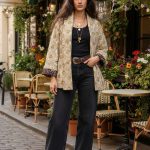 TRISHA QUILT CREAM-BLACK CHAQUETA ACOLCHADA ESTAMPADA REVERSIBLE