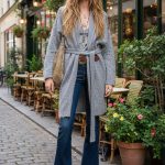 RHINESTONES CARDI  GREY