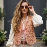 QUILT WAISTCOAT CAMEL RUST REVERSIBLE