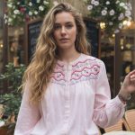 APOLINA BLUSA BORDADA DE RAYAS BLUSH