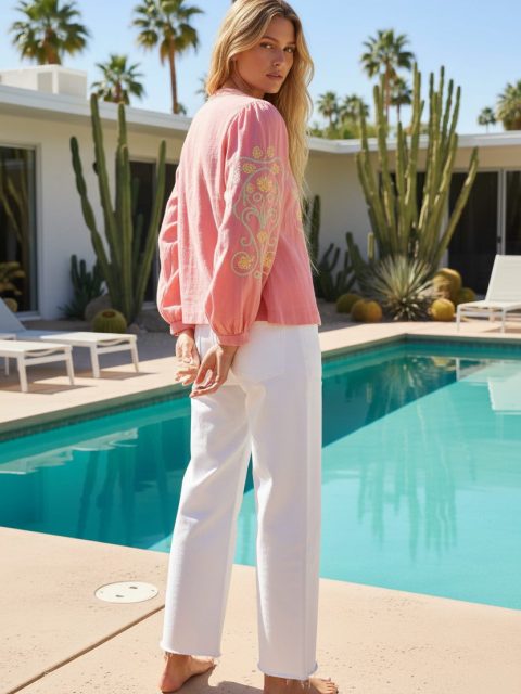 ARABESQUE CHAQUETA BORDADA ROSÉ - M- Mediana