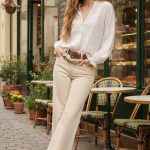 GRETCHEN BLUSA  DE CUADROS BORDADA ESCOTE PICO