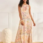 MERIT VESTIDO ESTAMPADO TROPIC - CRUDO